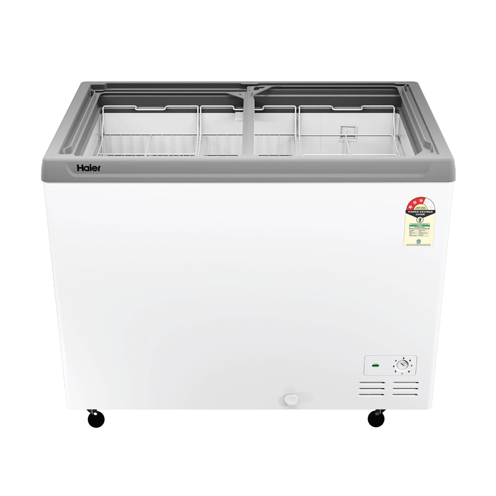 Haier 325L Glass Top Deep Freezer With LED| 2026 STAR Rating (White)